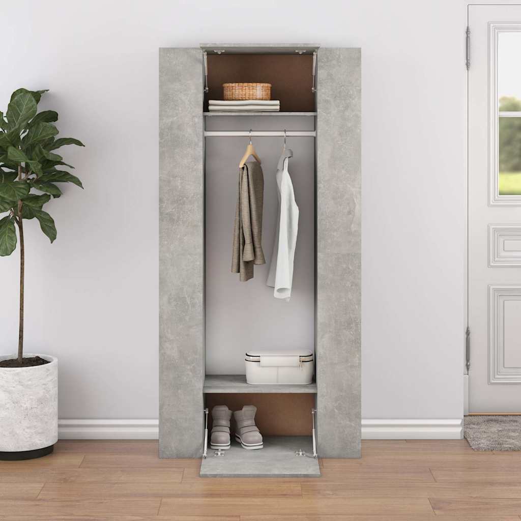 Hallway Cabinets 2 pcs Engineered Wood Concrete grey