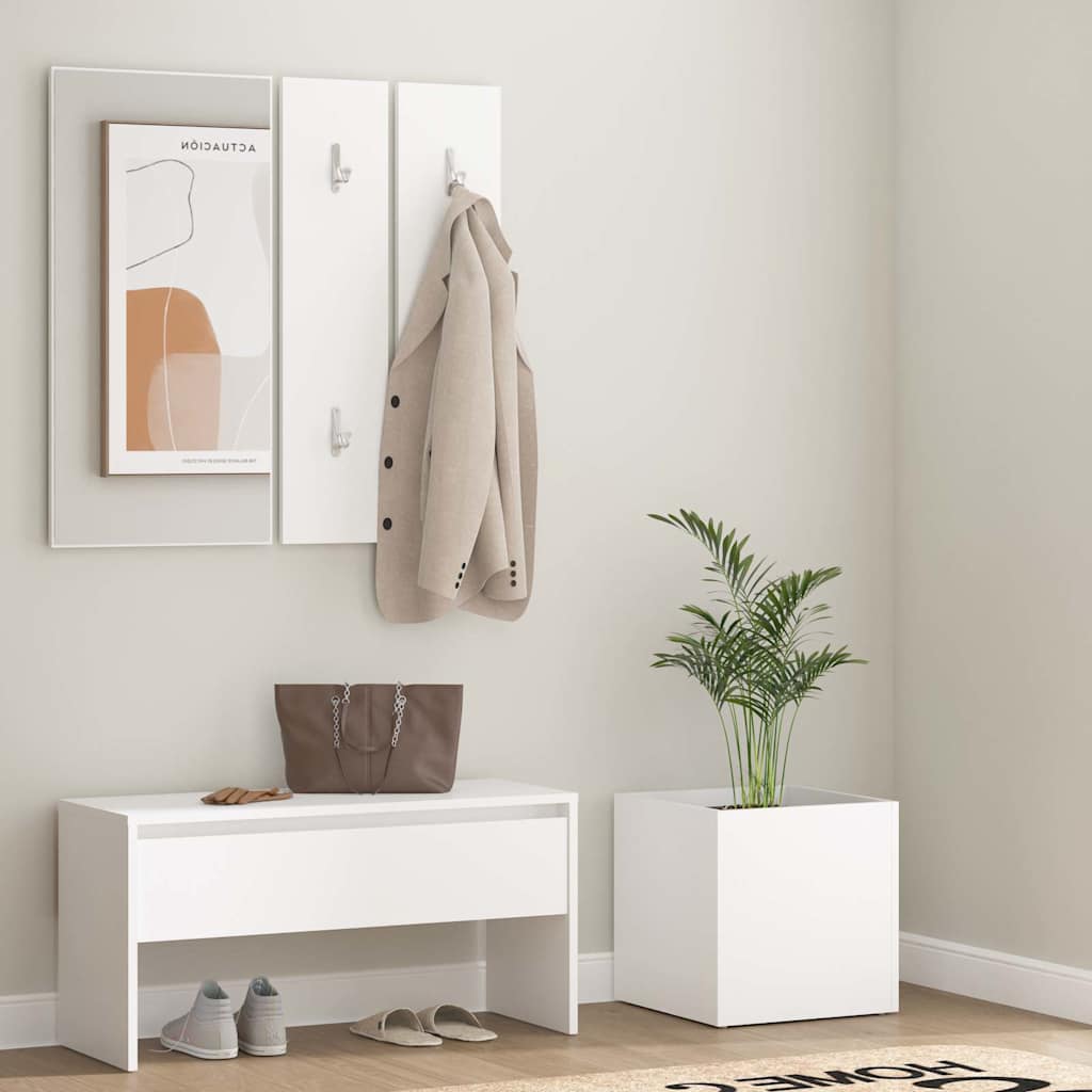 Hallway Furniture Set Engineered Wood White