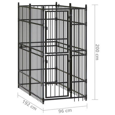 Outdoor Dog Kennel Steel 1.84 m²