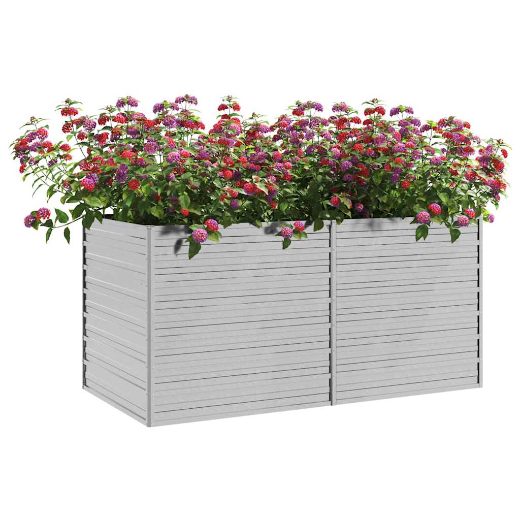 vidaXL Garden Raised Bed | Silver | Galvanized Steel | 160x80x77 cm | Durable 3