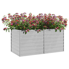 vidaXL Garden Raised Bed | Silver | Galvanized Steel | 160x80x77 cm | Durable 3