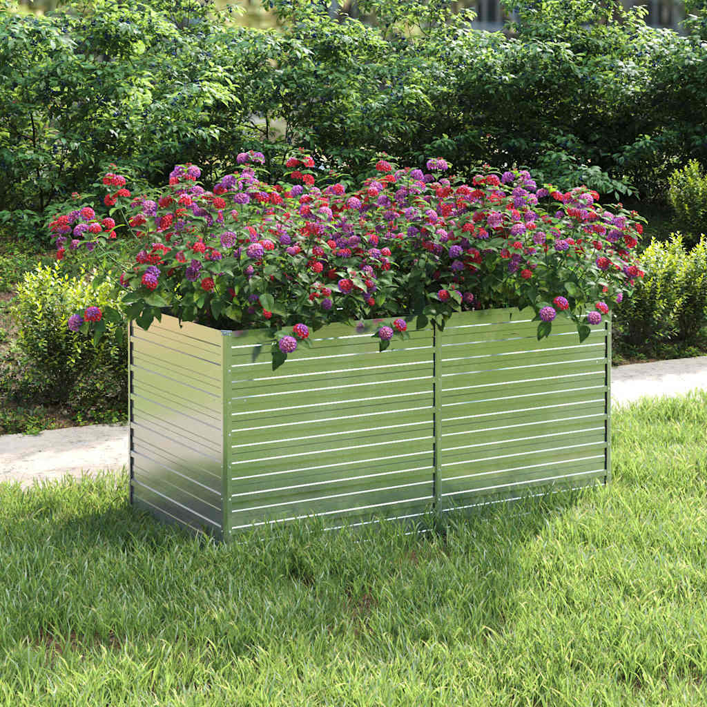 vidaXL Garden Raised Bed | Silver | Galvanized Steel | 160x80x77 cm | Durable 1