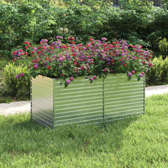 vidaXL Garden Raised Bed | Silver | Galvanized Steel | 160x80x77 cm | Durable 1