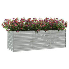 vidaXL Garden Raised Bed | Silver | Galvanised Steel | Large | Garden Raised Bed 3