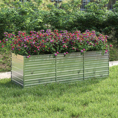 vidaXL Garden Raised Bed | Silver | Galvanised Steel | Large | Garden Raised Bed 1
