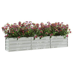 vidaXL Garden Raised Bed | Silver | Galvanised Steel | Large | Durable 3