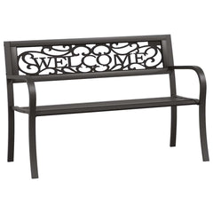 vidaXL Garden Bench 125 cm Steel Black 2