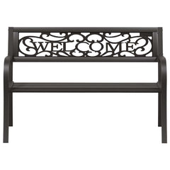vidaXL Garden Bench 125 cm Steel Black 3