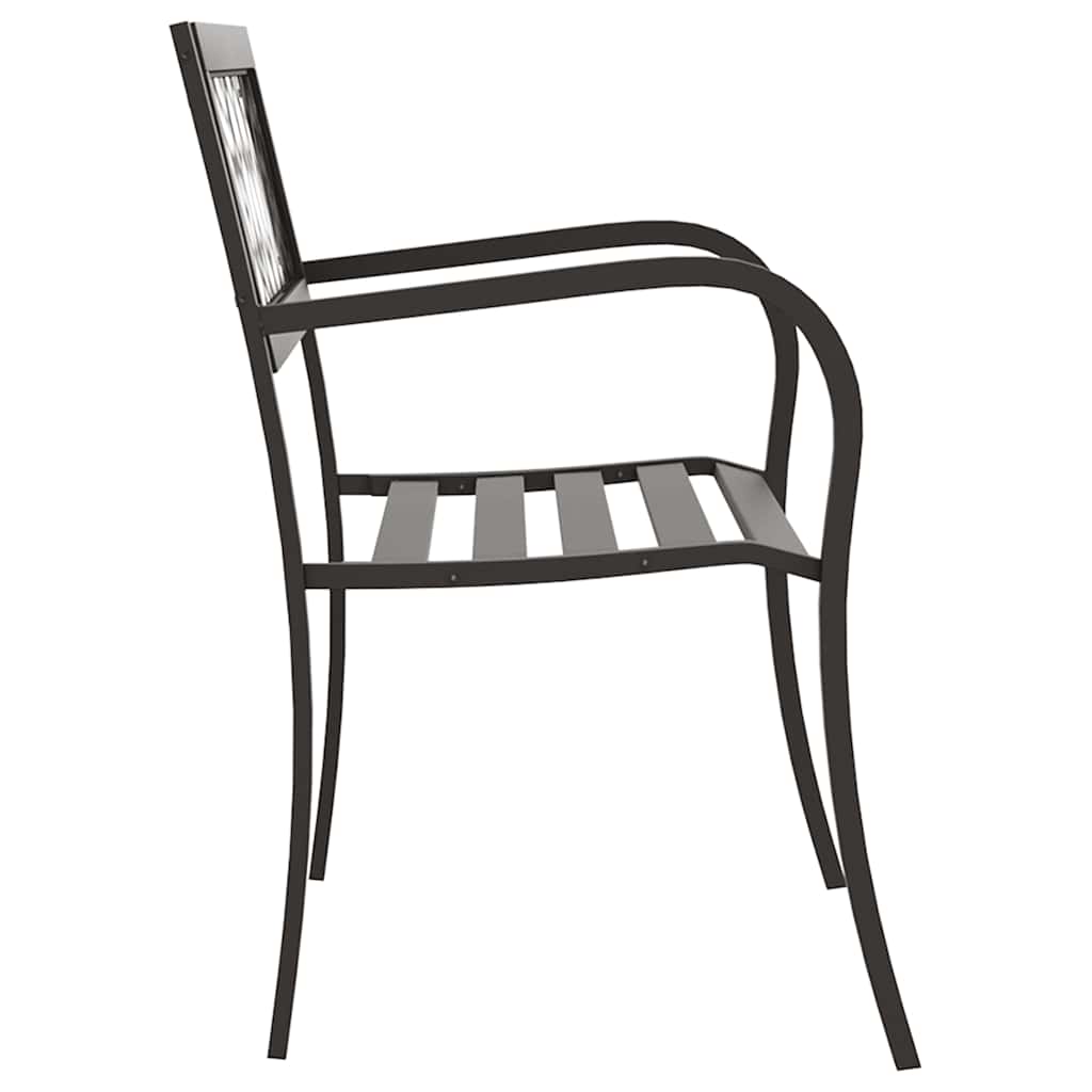 vidaXL Garden Bench 125 cm Steel Black 4