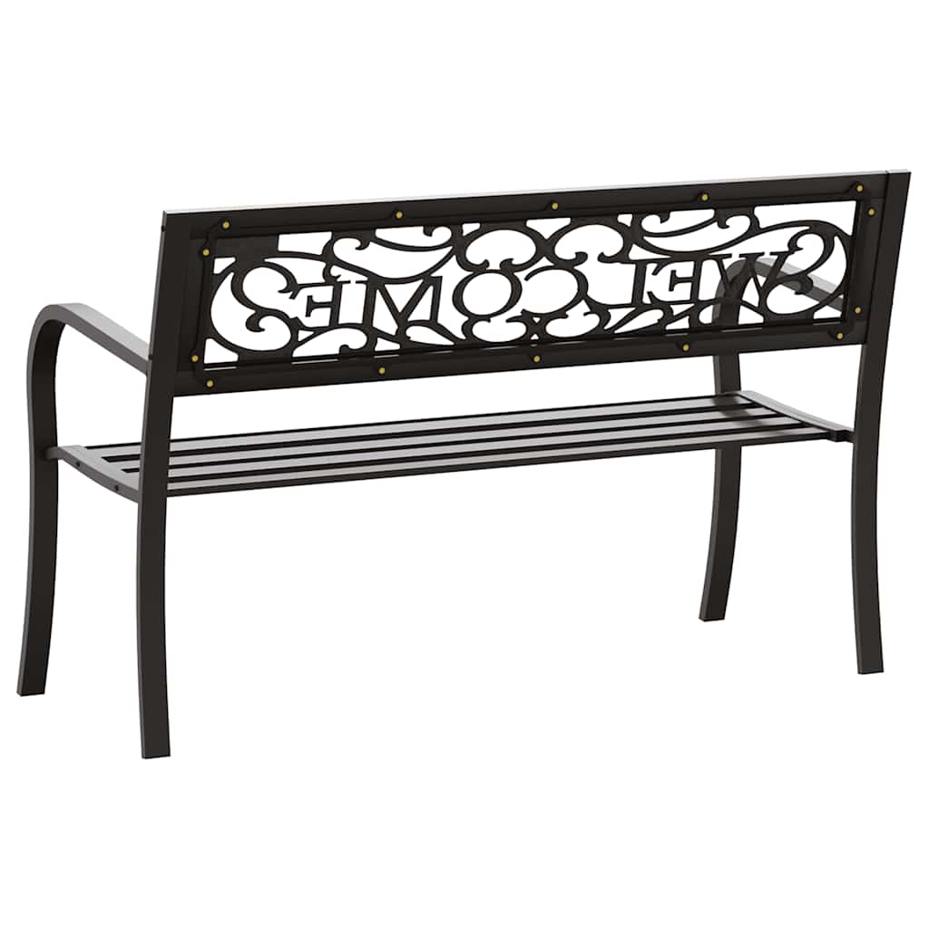 vidaXL Garden Bench 125 cm Steel Black 5