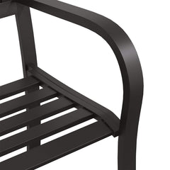 vidaXL Garden Bench 125 cm Steel Black 6