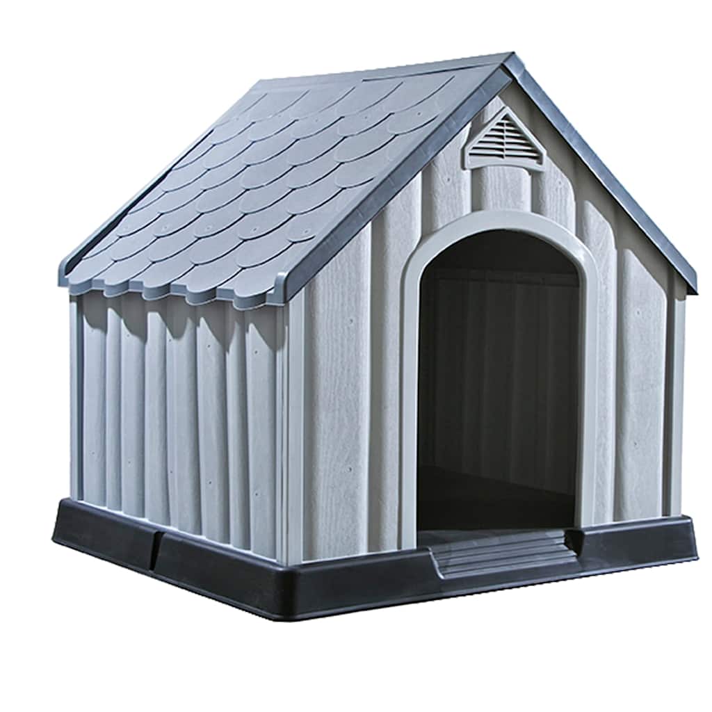 337894 vidaXL Dog House Grey 92x87x91 cm Plastic 2