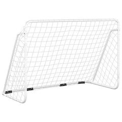 vidaXL Football Goal with Net White 180x90x120 cm Steel 2