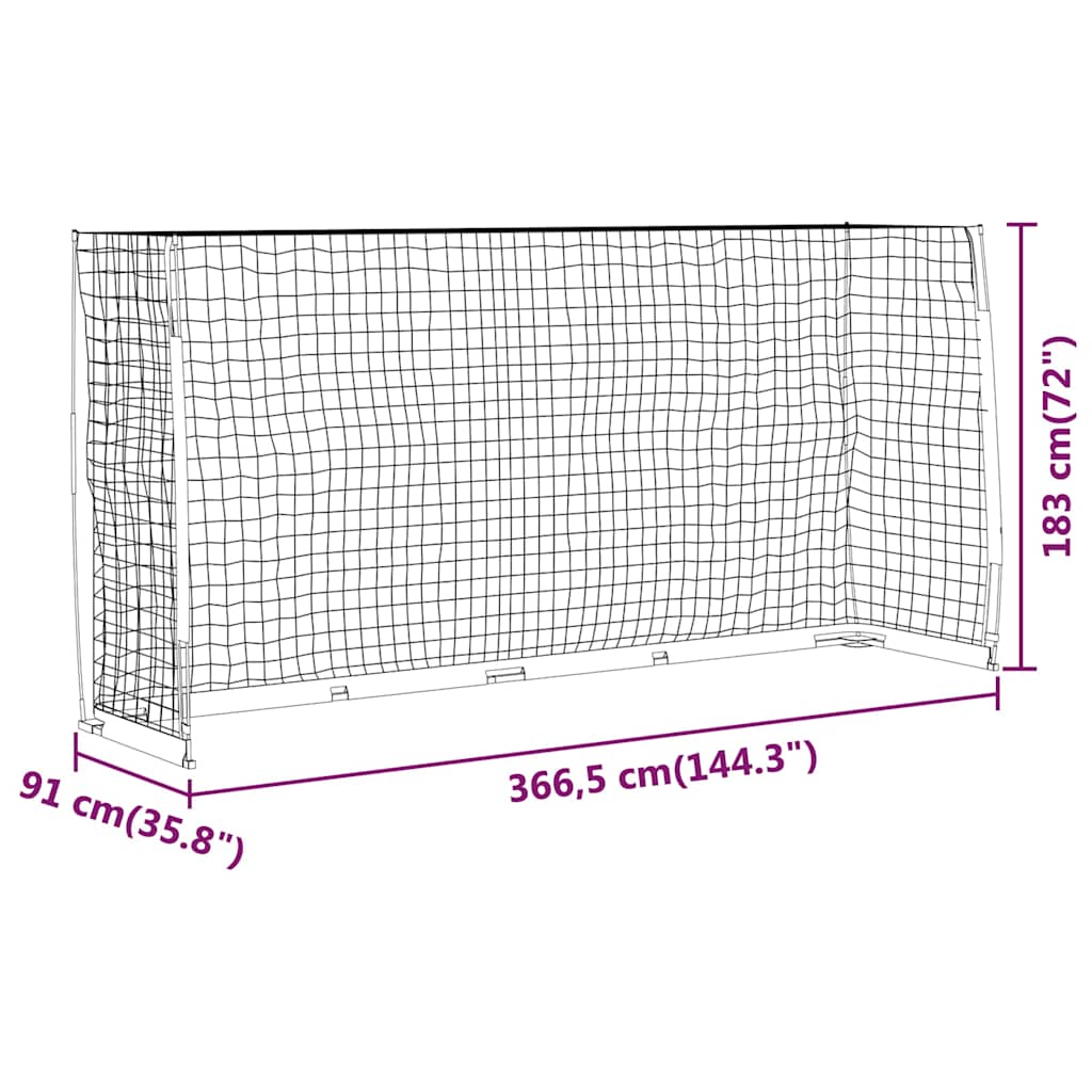 Soccer Goal 184x91x124,5 cm Steel 366.5 cm 183 cm