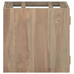 vidaXL Wall-mounted Bathroom Cabinet | Natural Teak | Solid teak wood | 45-59 cm 2