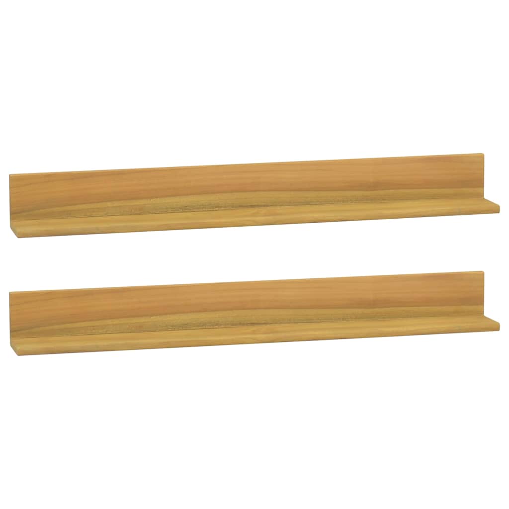 vidaXL Wall Shelves 2 pcs 90x10x10 cm Solid Wood Teak 1
