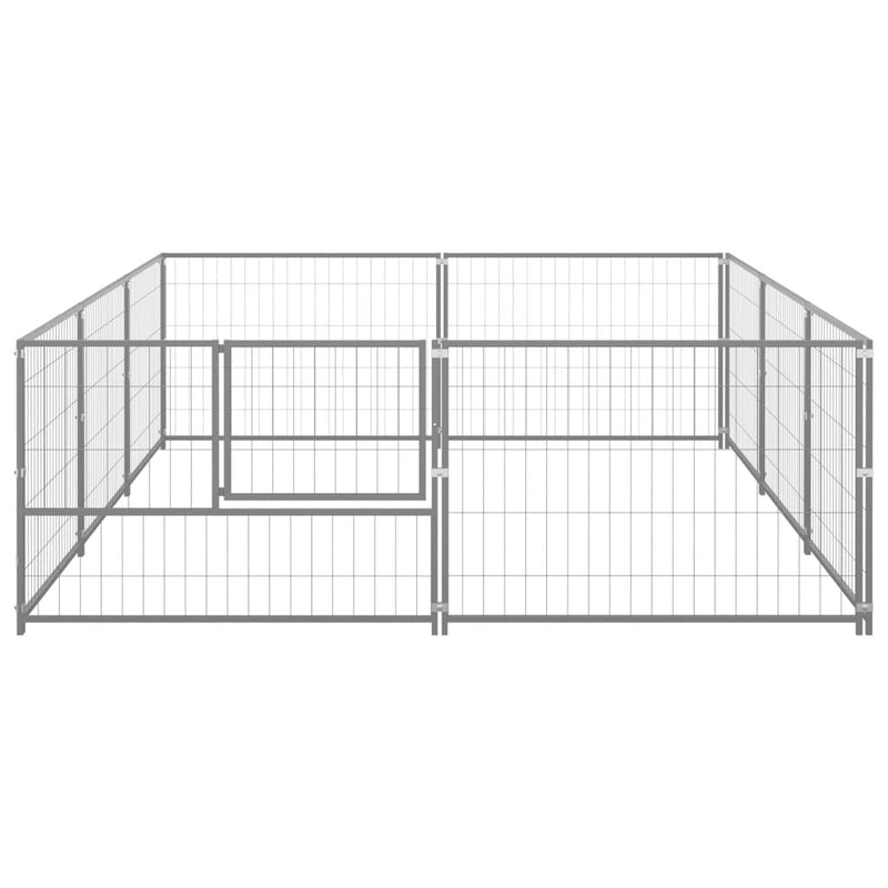 Dog Kennel Silver 6 m² Steel