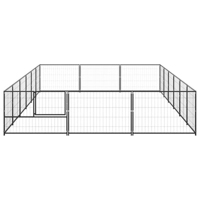 Dog Kennel Black 18 m² Steel