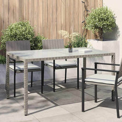 Garden Table Grey 150 x 90 x 75 cm Poly Rattan Grey and white