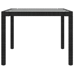 316712 vidaXL Garden Table Black 190x90x75 cm Tempered Glass and Poly Rattan 4
