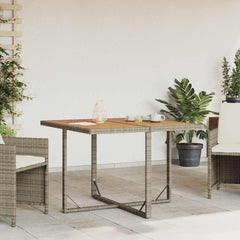 vidaXL Garden Table 109x107x74 cm Poly Rattan&Solid Wood Acacia