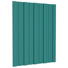 vidaXL Roof Panel 12 pcs Green 60 x 45 cm Galvanised steel 1