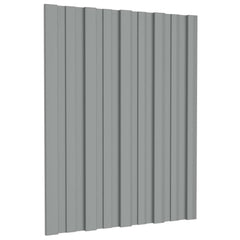 vidaXL Roof Panel 12 pcs Grey 60 x 45 cm Galvanised steel 1
