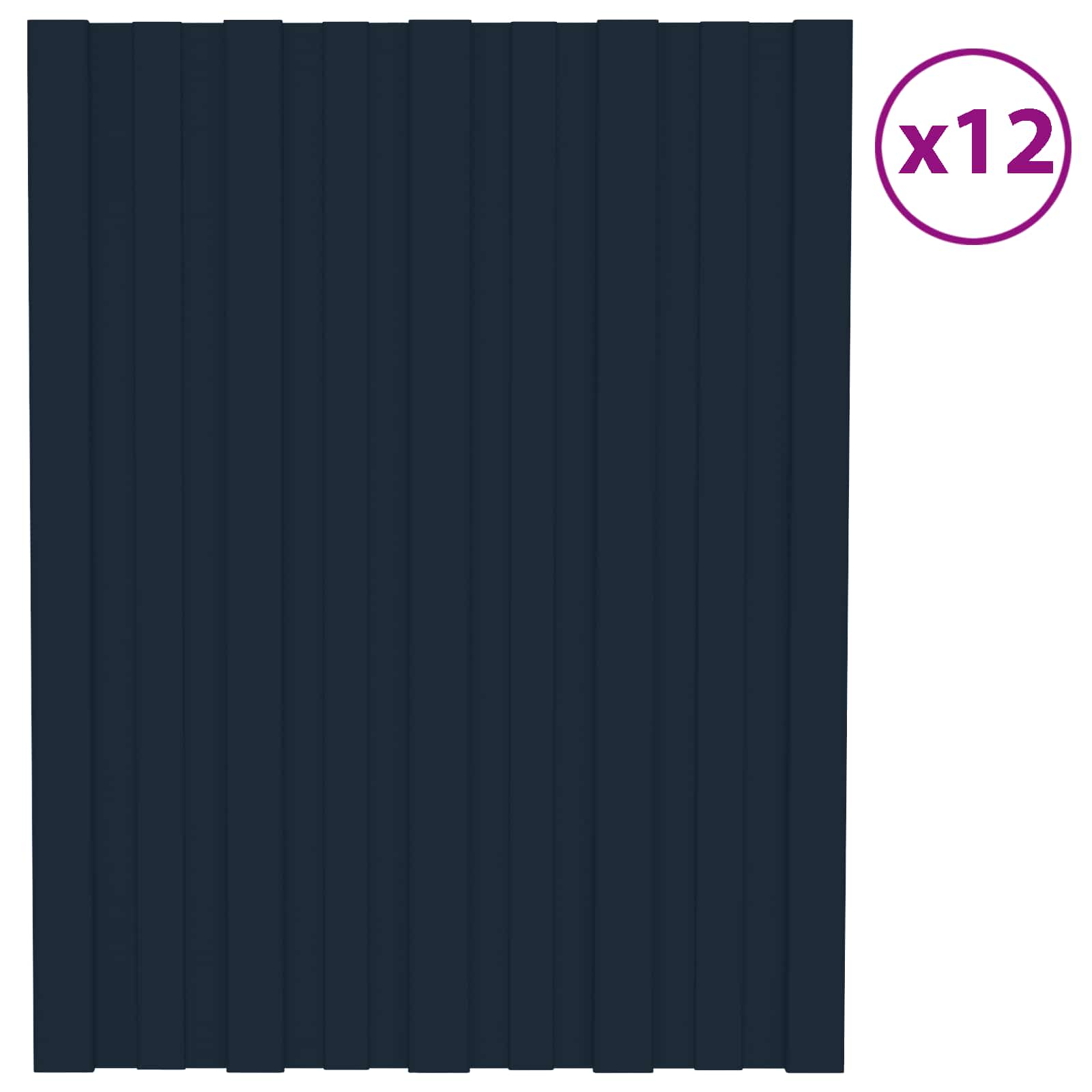 vidaXL Roof Panel 12 pcs Anthracite 60 x 45 cm Galvanised steel 2