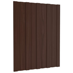 vidaXL Roof Panel 12 pcs Brown 60 x 45 cm Galvanised steel 1