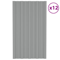 vidaXL Roof Panel 12 pcs Grey 80 x 45 cm Galvanised steel 2