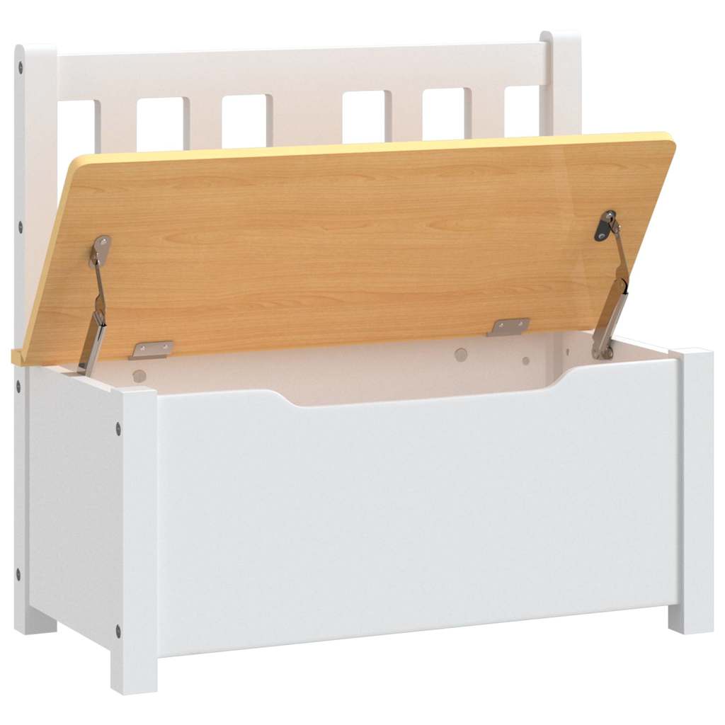 Children Storage Bench 60x30x55 cm MDF White and beige