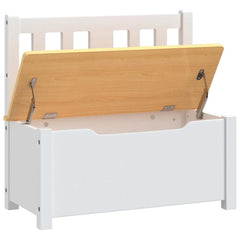 Children Storage Bench 60x30x55 cm MDF White and beige
