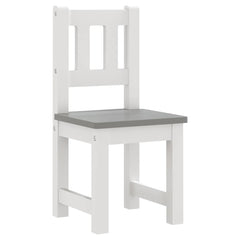 vidaXL Children Table And Chair Set | White and grey | MDF | Small | Ergonomic 4