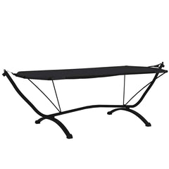 Outdoor Lounge Bed with Canopy Steel and Oxford Fabric Black