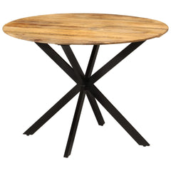 vidaXL Dining Table Ø110x78 cm Solid Wood Mango and Steel 1
