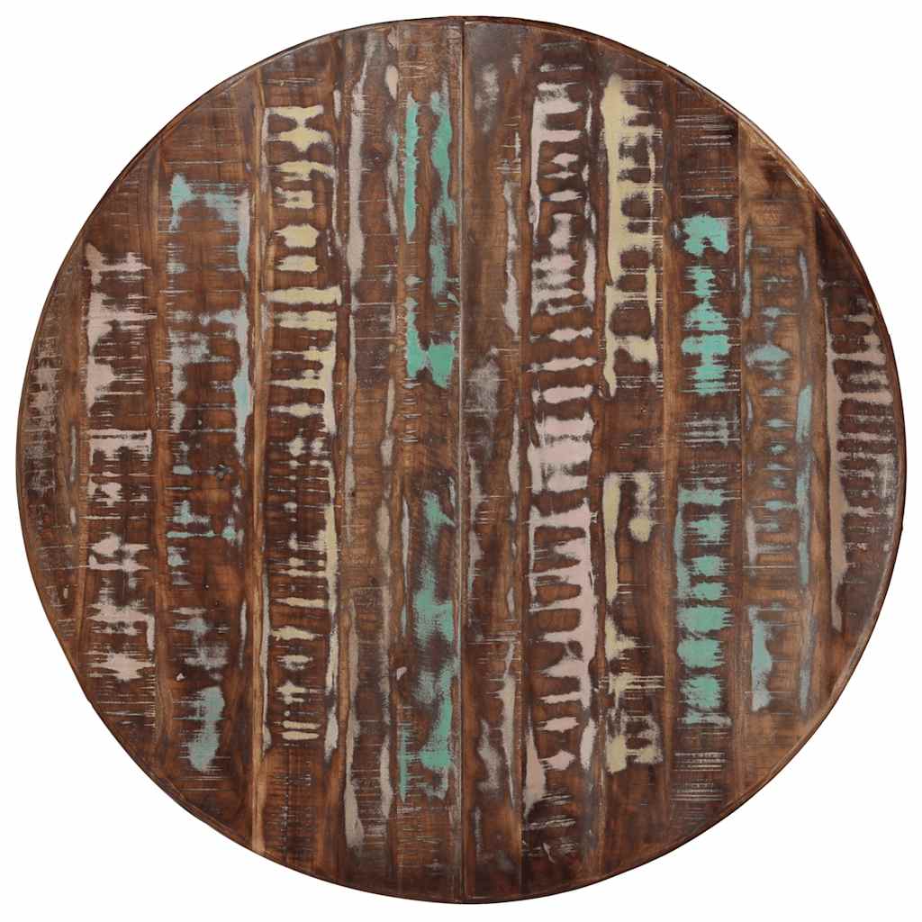 vidaXL Dining Table Ø110x78 cm Solid Wood Reclaimed and Steel 6