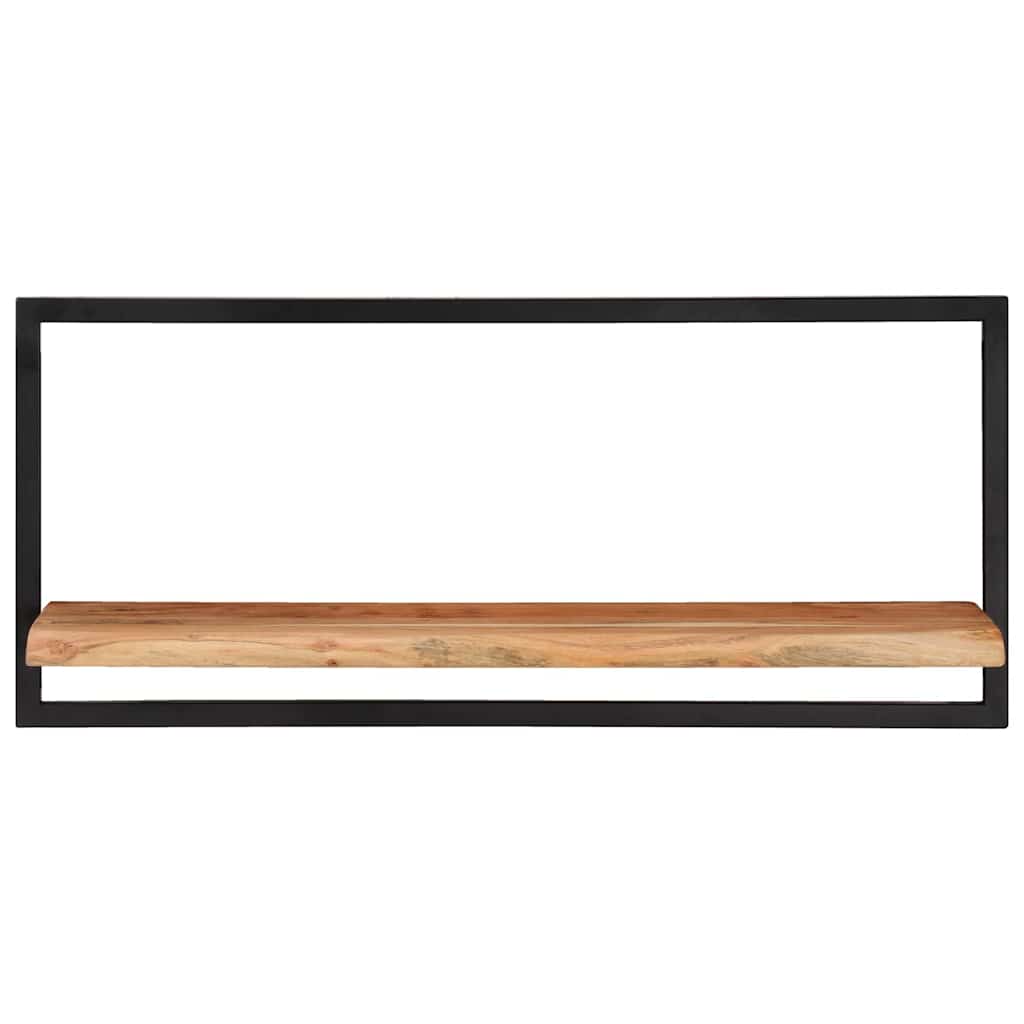vidaXL Wall Shelf | Set of 2 | Natural Wood with Black Frame 2