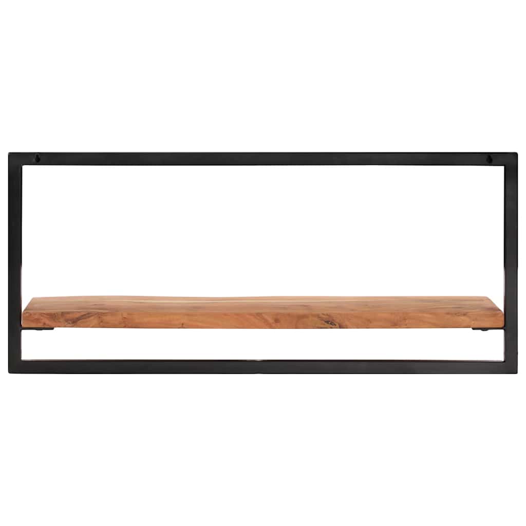 vidaXL Wall Shelf | Set of 2 | Natural Wood with Black Frame 3