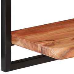 vidaXL Wall Shelf | Set of 2 | Natural Wood with Black Frame 5