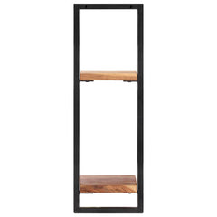 vidaXL Wall Shelf | Set of 2 | Natural wood and black | Solid Acacia wood, Steel 4