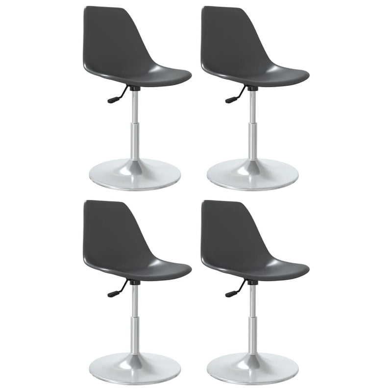 Swivel Dining Chairs 4 pcs Grey PP