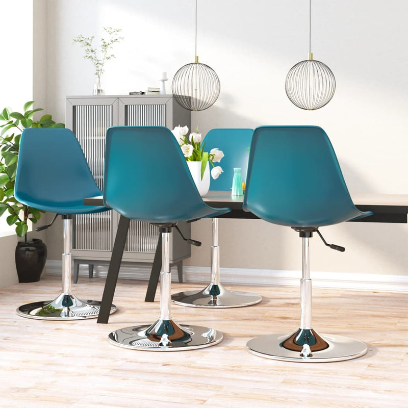 Swivel Dining Chairs 4 pcs Turquoise PP