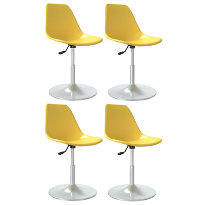 Swivel Dining Chairs 4 pcs Yellow PP