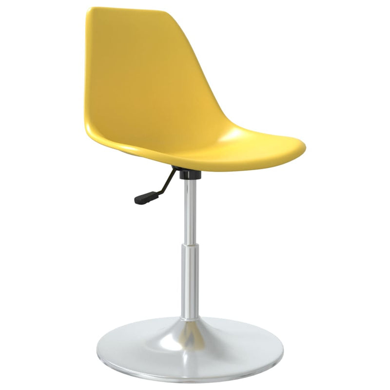 Swivel Dining Chairs 4 pcs Yellow PP