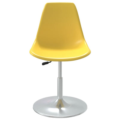 Swivel Dining Chairs 4 pcs Yellow PP