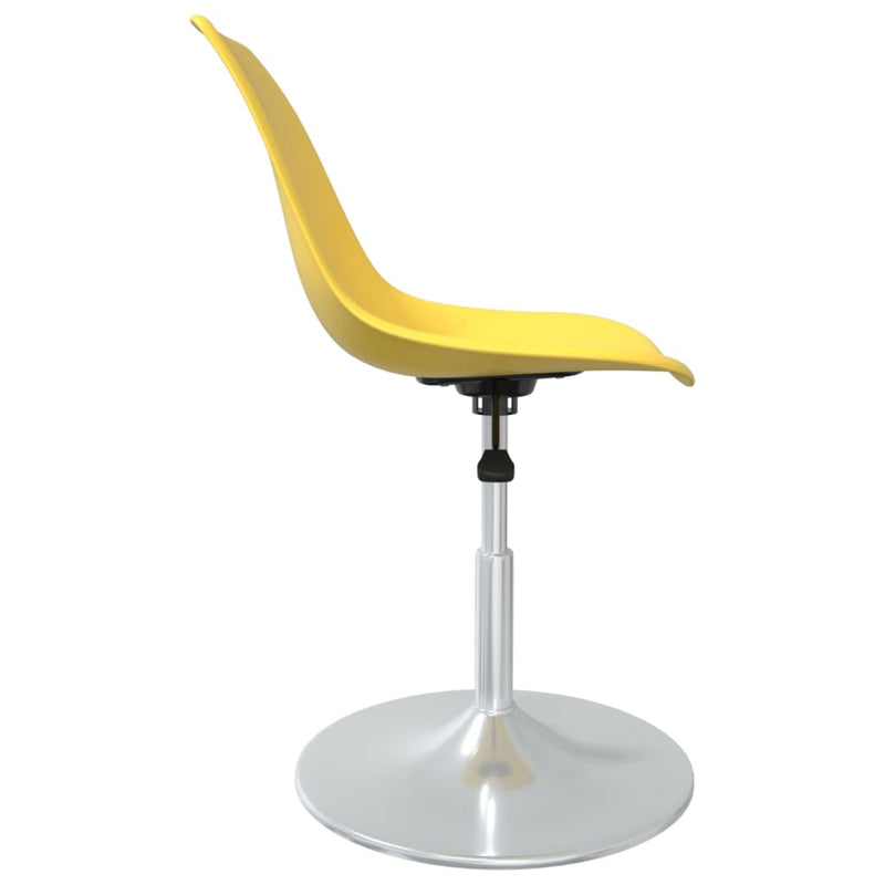 Swivel Dining Chairs 4 pcs Yellow PP