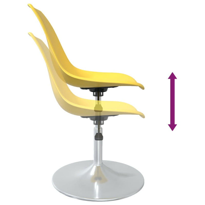 Swivel Dining Chairs 4 pcs Yellow PP