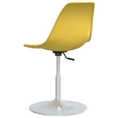 Swivel Dining Chairs 4 pcs Yellow PP