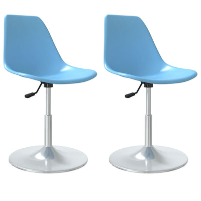 Swivel Dining Chairs 2 pcs Blue PP