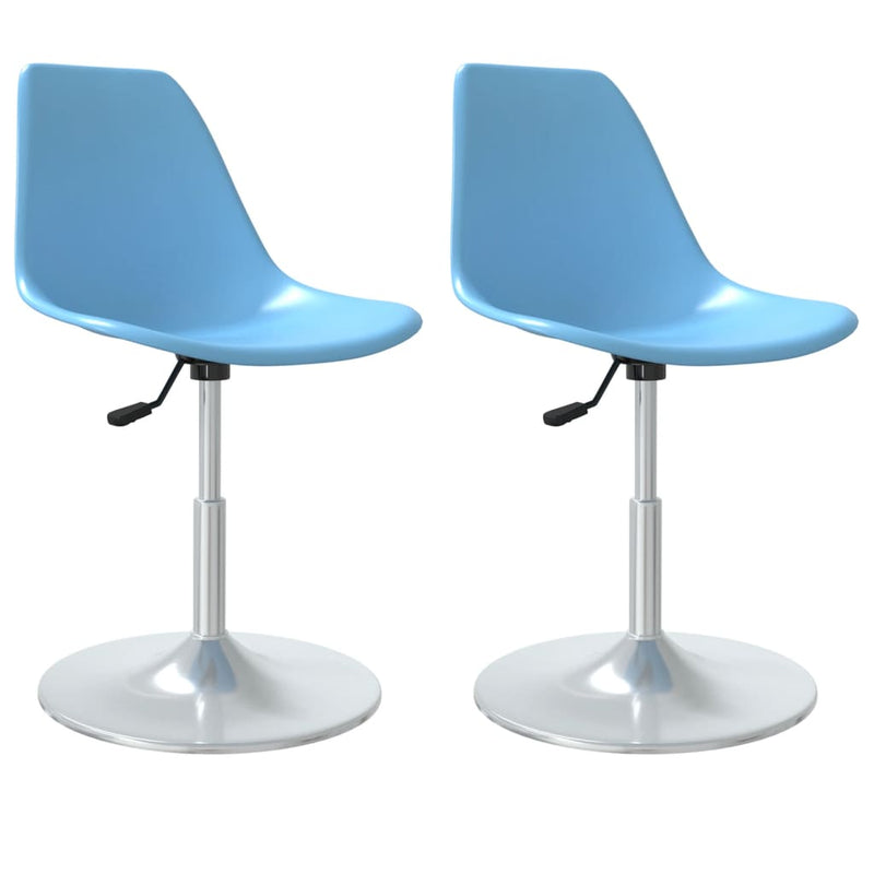 Swivel Dining Chairs 2 pcs Blue PP